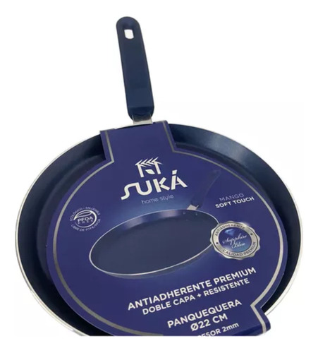 Panquequera Antiadherente Premium 22 Cm Azul Suka