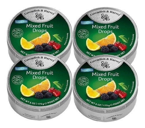 4x Bala Cavendish & Harvey Sugar  Free Mixed Fuit 175g