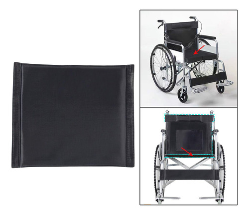 Respaldo De Silla De Ruedas De Tela Oxford O Cojín Negro
