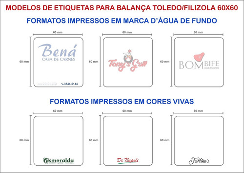 Etiqueta Térmica Balança Personalizada 60x60 Cx 50 Rls