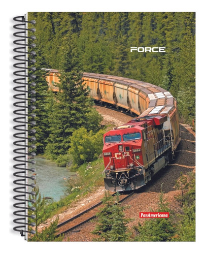 Caderno Force 1 Matérias 80 Folhas Capa Dura Espiral Cor Force Trem