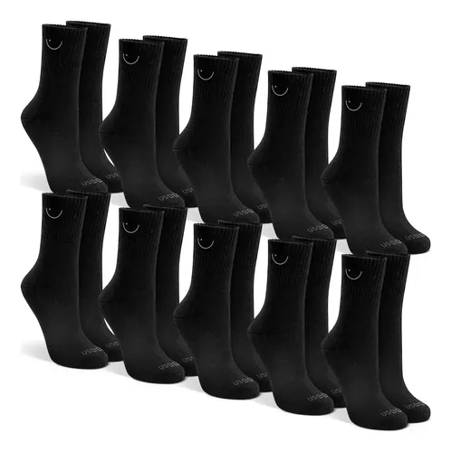 Kit Com 10 Pares De Meias Cano Alto Algodão Usee Brasil