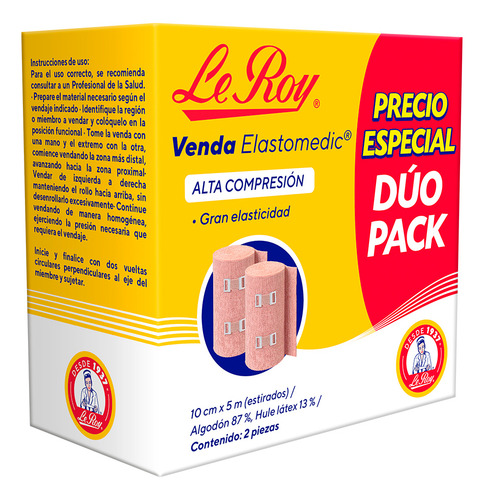 Le Roy Elastomedic Venda 10 X 5 Cm 2 Pack