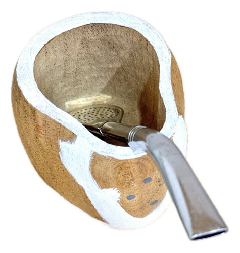 Mate Ranchero Premium Algarrobo Muu + Bombilla Pico De Loro Marrón Claro Ranchero Muu 4 Patas