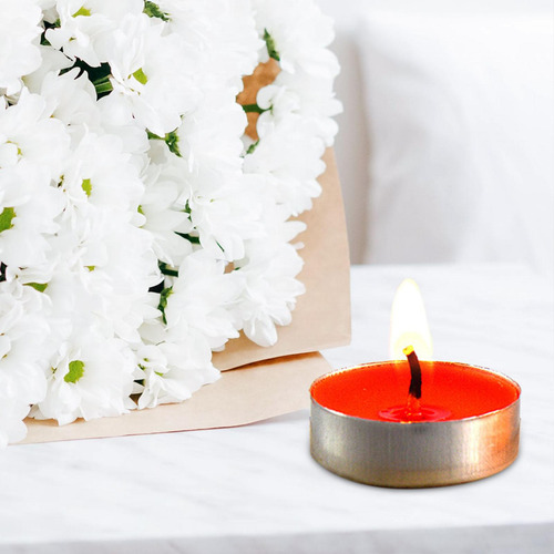 Pacote De 100 Tealights Inodoros, Sem Fumaça E De Vermelho