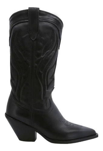 Bota Cowboy Piel Triples Boots Delicias 36180 Negro Mujer