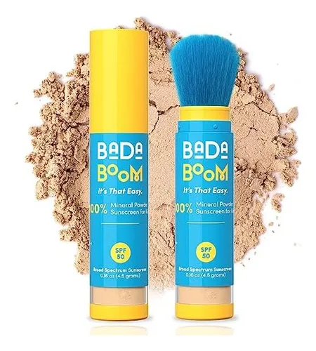 Polvo Protector Solar TranslĂșcido Mineral Bada Boom, Con Bro