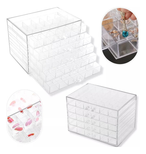 Organizador Acrílico Decoración + 5 Cajones Ideal Strass Fc