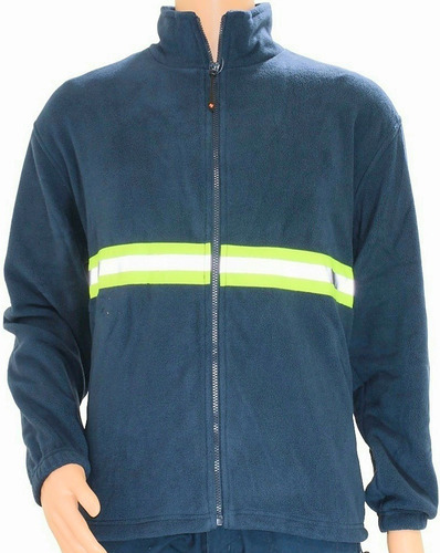 Campera En Polar Azul C/reflectivo Oferta Trendy Work Wear 