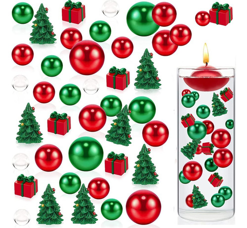 10106pcs Christmas Vase Fillers Floating Pearls Candles...