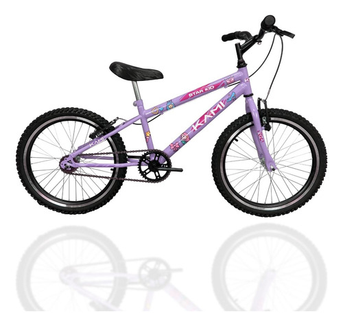 Bicicleta Infantil Kami Star Princesa Menina Aro 20 Criança Cor Roxo