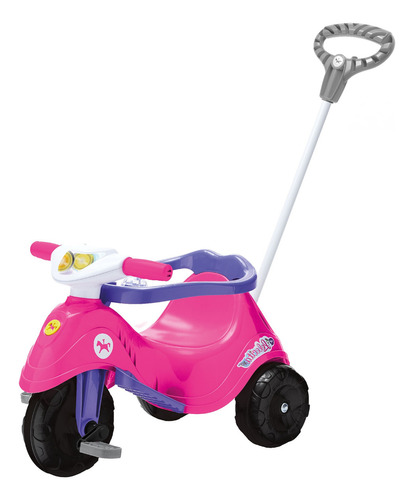 Motoquinha Passeio Triciclo Infantil Lelecita Calesita Pedal Cor Rosa