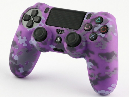 Funda Silicona Camuflaje Ps4, Dualshock, Ps4 Slim + 2 Tapas