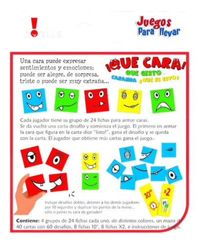 Juegos Para Llevar Bontus Cartas Juego De Mesa Que Cara