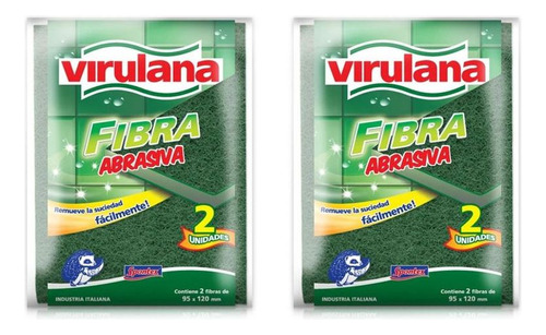 Pack X2u Esponja Fibra Abrasiva Virulana X2 Un 