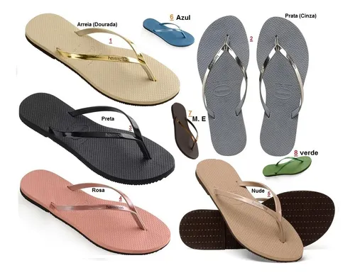 Kit C 3 Chinelos Havaianas Feminino You Metallic Original