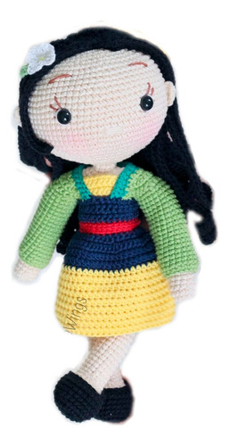 Muñeca Mulan De Disney En Crochet 26 Cm