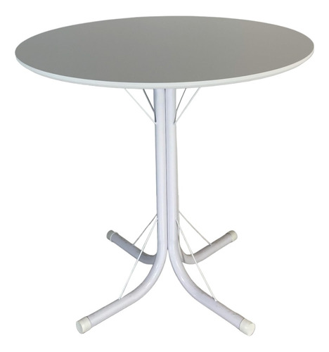 Mesa Jantar Escrivaninha 90cm Redonda Base Metal Mia