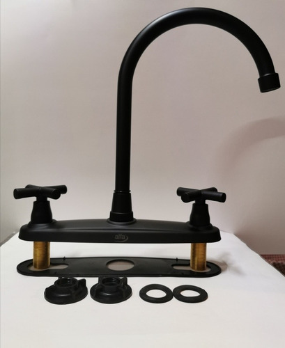 Llave Mezcladora Fregadero O Tarja Cocina Cruzeta Negro Mate
