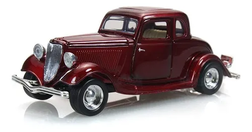 Ford Coupe 1934 Coleccionable Qp Motormax 73217 Escala 1/24 Color Vinotinto