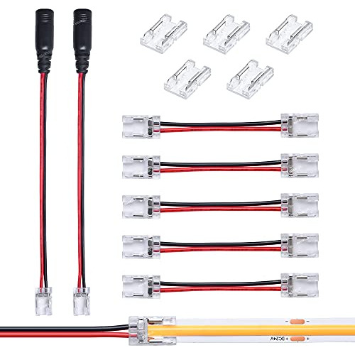 Kit De Conectores Tipo Tira Led Cob De 8 Mm Y 2 Pines Con En