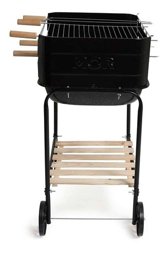 Churrasqueira móvel MOR Bonanza 99cm de largura 84cm de altura 44.5cm de profundidade preta/branco