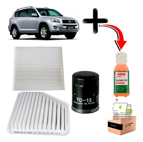 Kit Filtros Para Toyota Rav4 2.4 2006 2008 2azfe Bencina