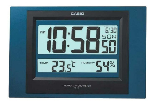 Reloj Casio Pared Id -16 Alarma Dia Hora Temp-humedad