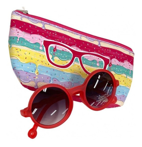 Óculos De Sol Mon Sucré Vermelho 20002 Com Proteção Uv