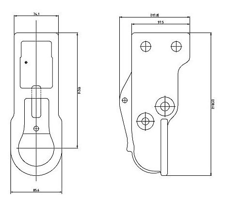 Acoplador De Remolque Ajustable De Alta Resistencia De 2 5/1