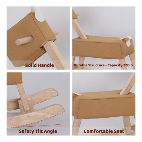 Caballo Mecedor De Madera Marrón Para Niños Pequeños Color
