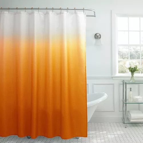 Cortina de Ducha Grafiti Naranja Cortina de Baño Tela Impermeable Antimoho  y Lavables Divertida Poliester Cortina Baño para Bañera y Ducha con 12