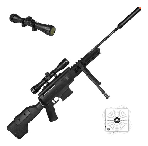 Espingarda Chumbinho 5.5 Black Ops Sniper +bipé +luneta