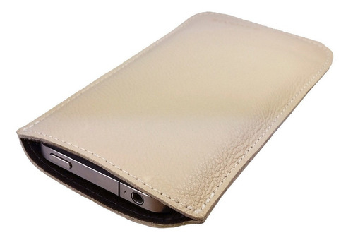 Capa Couro Legítimo C/ Puxador Para Kindle Paperwhite Oasis Cor Creme