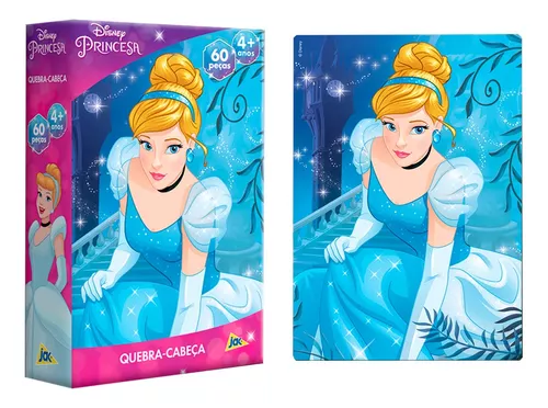 Quebra Cabeça Puzzle Princesas Disney Cinderela 60 Peças Jak