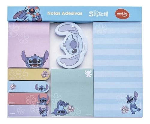 Bloco De Notas Adesivas 8 Blocos C/ 50 Fls Cada Stitch 31394