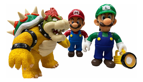 Super Mario Brothers Vs Bowser Figuras Con Luz Mario Luigi