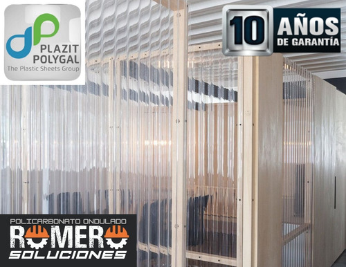 Imagen 6 de 8 de Chapa Policarbonato Ondulado Transparente Polygal 4.50x1.26