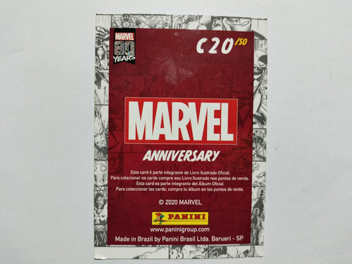 Tarjeta Marvel 80 Years Anniversary Panini C 20/50 (Usado)