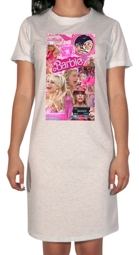 Jvnl, Vestido Collage Barbie Mujer Algodón Estampado