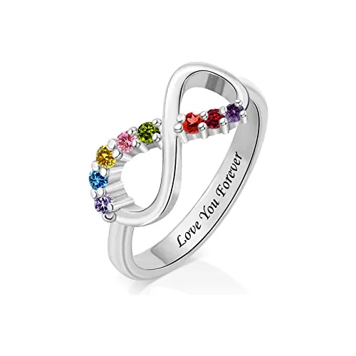 Anillo infinito con piedras new arrivals