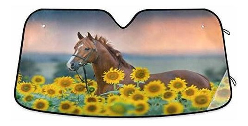 Parasol Para Parabrisas De Auto / Caballo  Mod 4 / 140x70cm