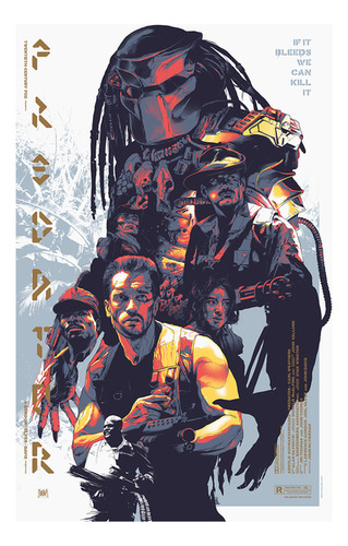 Poster Papel Fotografico Predator Schwarzenegger Cuarto45x30