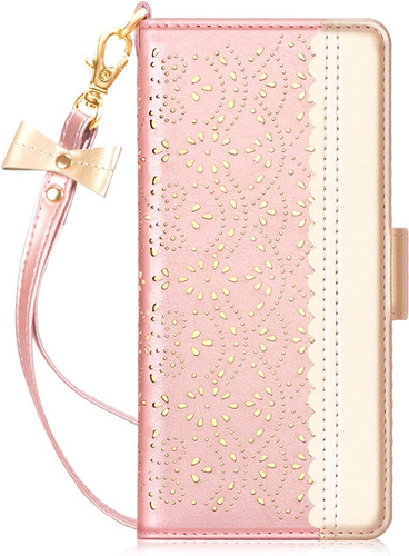 Funda Rose Gold Billetera Correa Para Galaxy S21 Ultra