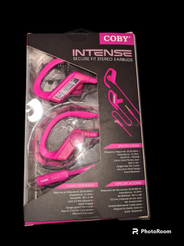 Auriculares Deportivos Con Cable C/ Microfono Coby Intense Color Rosa