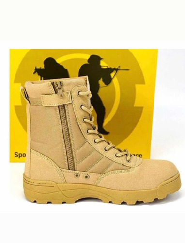 Zapatillas Botas Outdoor Swat Militar  Táctica Ocre  / 7c 