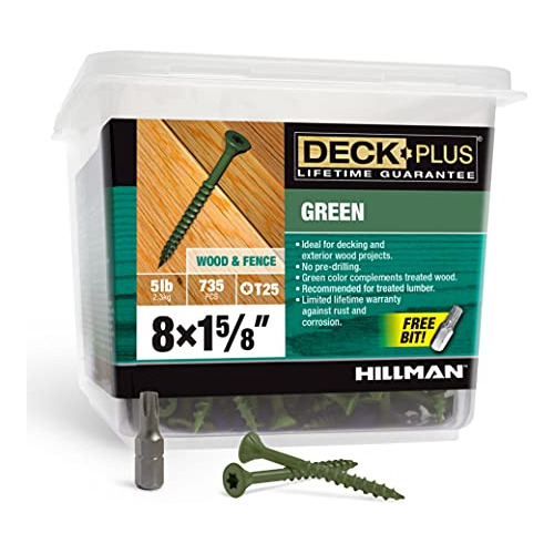 Tornillos De Madera Verdes #8 X 15/8 , Caja De 5 Lb