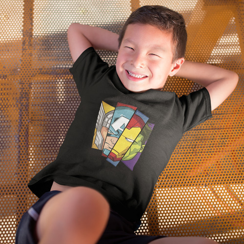 Marvel Playera Infantil Avenger Ensamble De Heroes Oficial