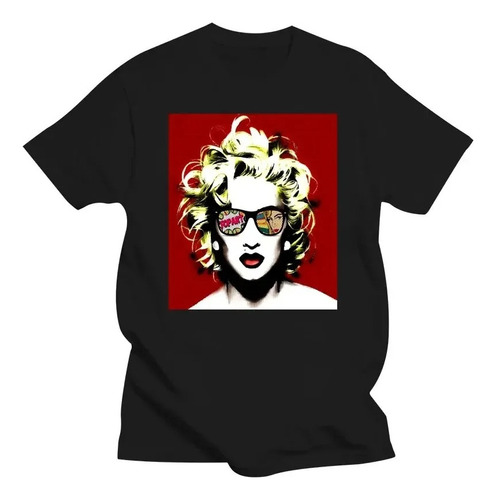 Rt Camiseta Algodón Manga Corta Estampada Madonna