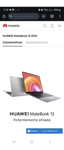 Matebook 13 Space Gray 8gb Ram - 512gb Ssd - Intel Core I5 (Usado)